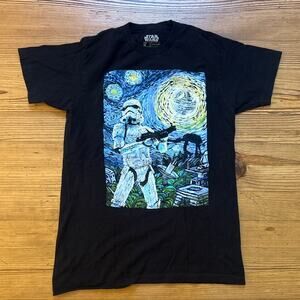 Star Wars Van Gogh Starry‎ Night graphic short sleeve shirt SIZE M